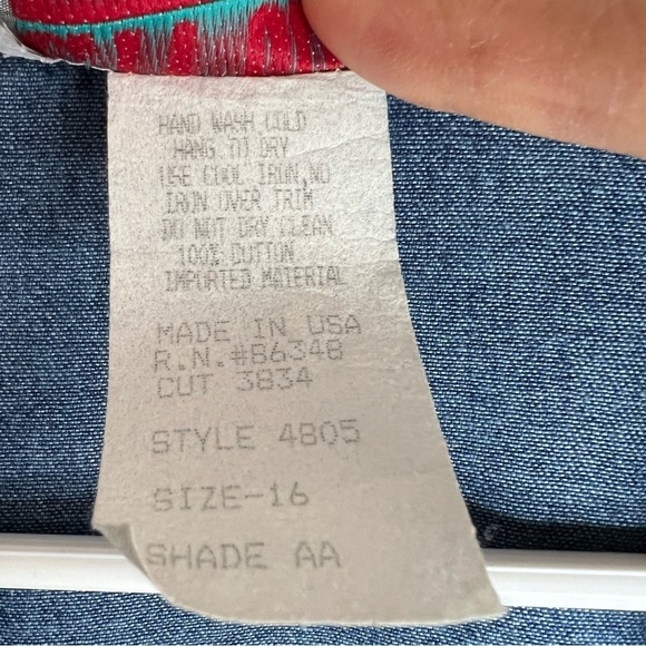 Vintage CITY GIRL SPORT Embroidered Denim Blazer  Womens Sz 16 Western Retro - Picture 6 of 12